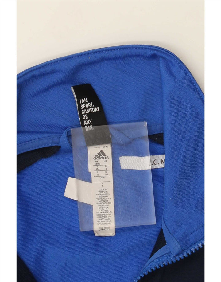 Adidas Mens Tracksuit Top Jacket UK 38/40 Médio Azul Colourblock Poliéster