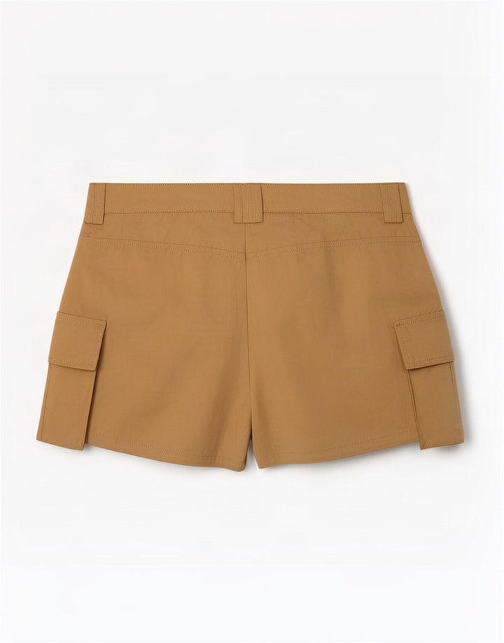 Shorts cargo feminino Zara médio W28 poliéster bege