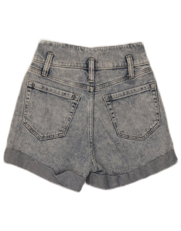 Shorts jeans feminino de cintura alta Hollister US 00 2XS W23 azul