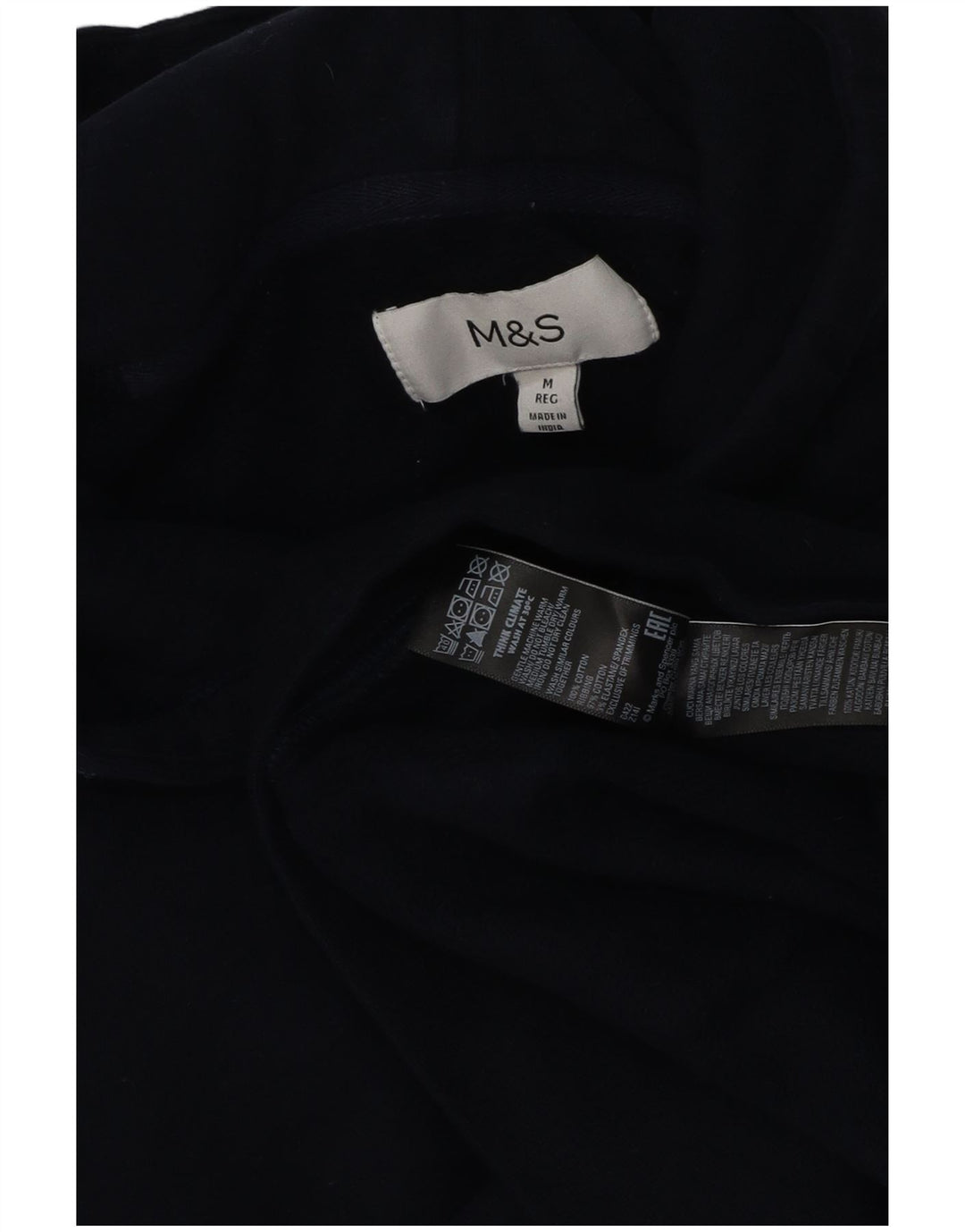 Suéter feminino Marks & Spencer com capuz médio azul marinho algodão