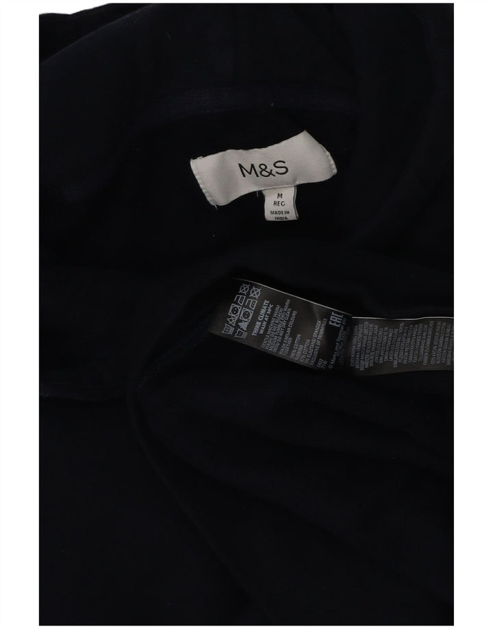 Suéter feminino Marks & Spencer com capuz médio azul marinho algodão