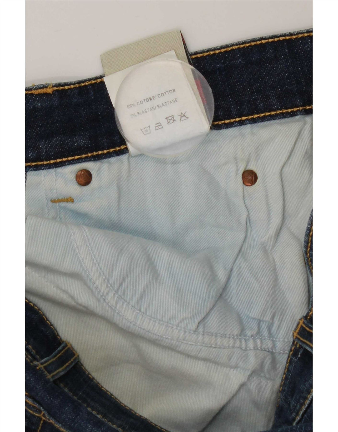 Calça jeans reta masculina Roy Rogers W34 L27 algodão azul marinho