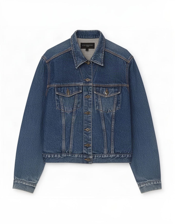 Jaqueta jeans feminina French Connection Reino Unido 16 grande algodão azul