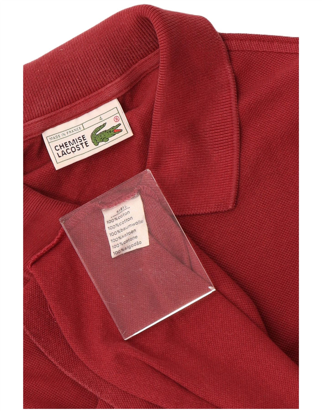 Camisa polo masculina LACOSTE tamanho 4 médio algodão vermelho
