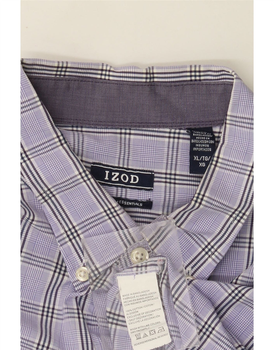 Camisa masculina IZOD XL algodão xadrez roxo