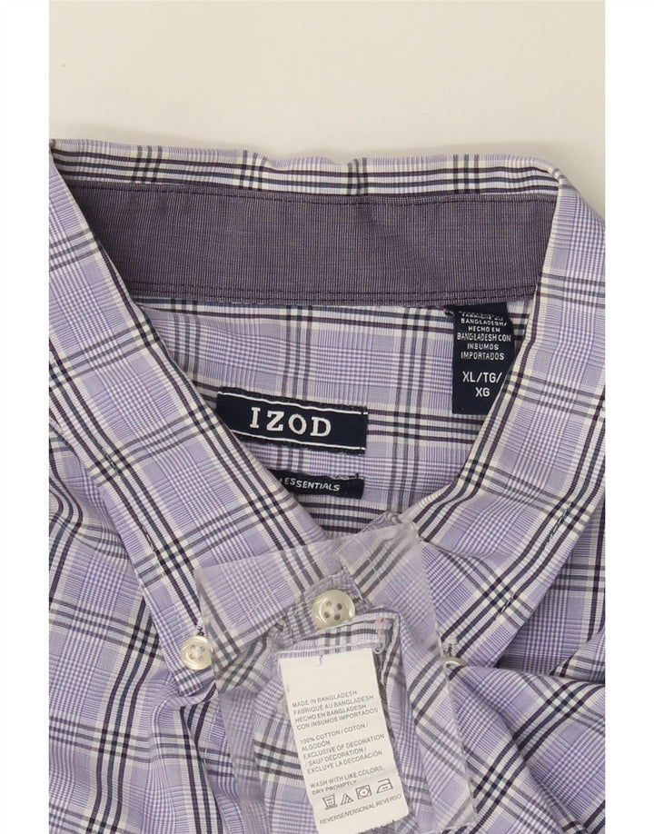 Camisa masculina IZOD XL algodão xadrez roxo