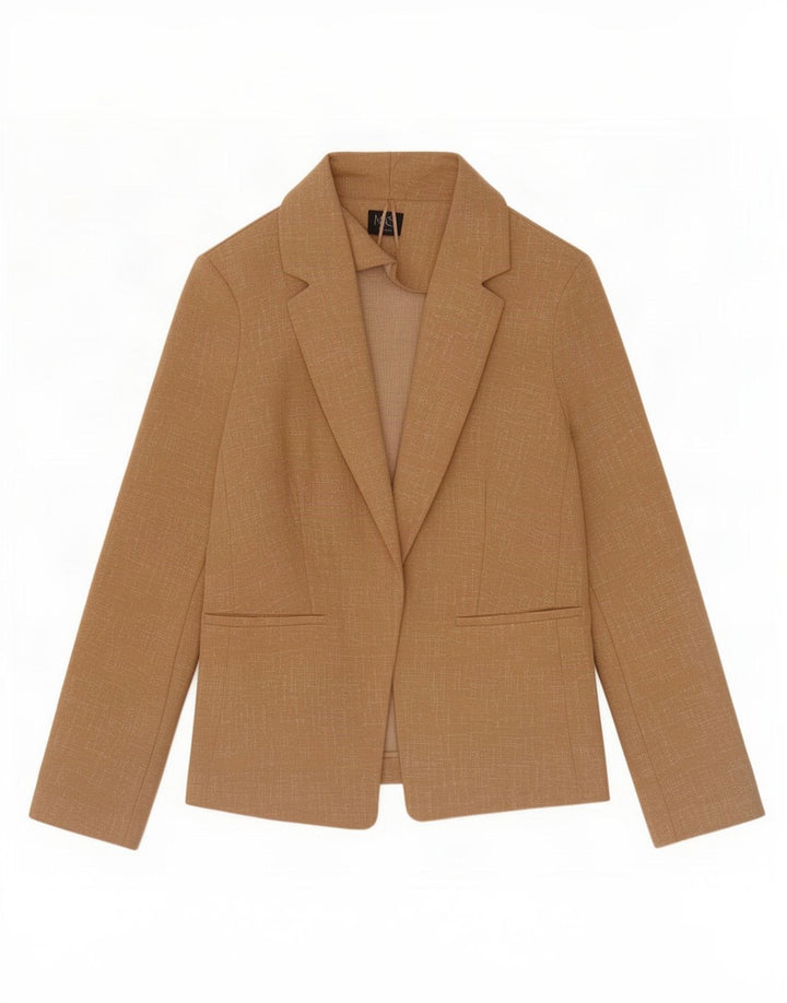 Jaqueta blazer feminina Marks & Spencer grande tamanho Reino Unido 10 pequena bege manchada