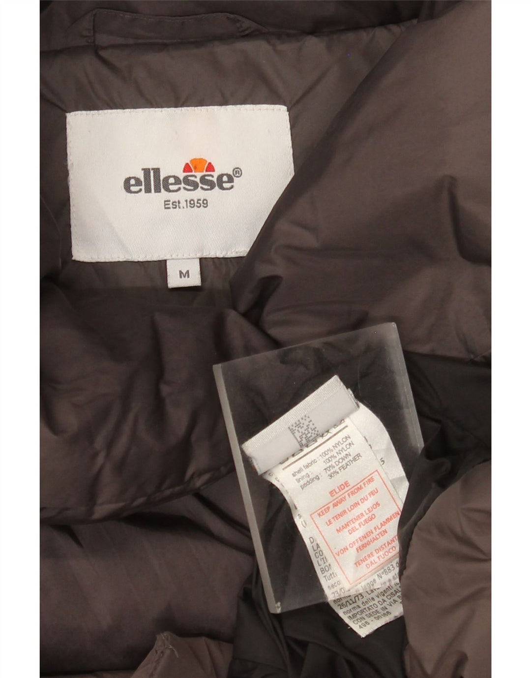 Jaqueta acolchoada feminina Ellesse UK 14 nylon cinza médio