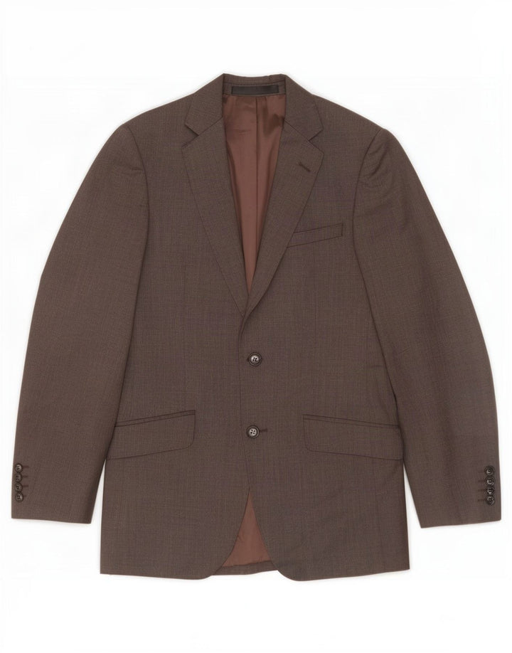 Jaqueta blazer masculina de 2 botões Marks & Spencer Reino Unido 36 pequena lã cinza