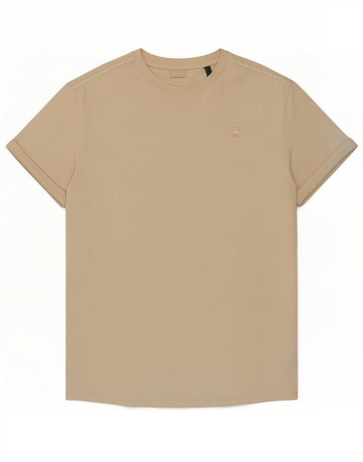 Camiseta masculina G-Star Top grande algodão bege