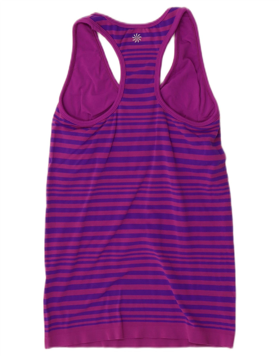 Colete feminino Athleta UK 12 nylon listrado roxo médio