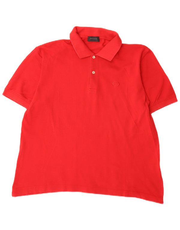Camisa polo masculina de ajuste regular Sergio Tacchini IT 50 algodão vermelho médio