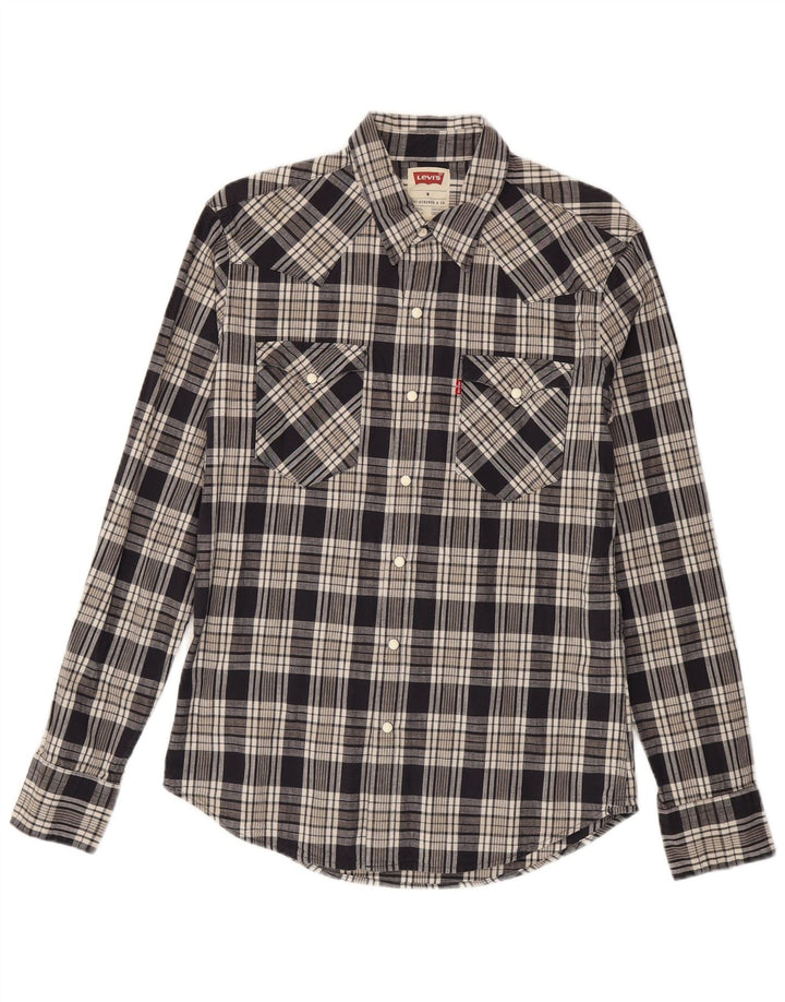 Camisa masculina Levi's média preta xadrez algodão