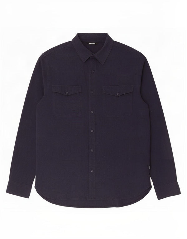 Rohan Mens Shirt Large Navy Blue Linen