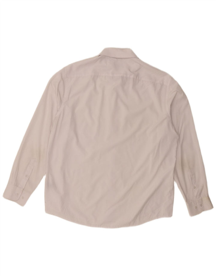 Camisa masculina Nautica Slim Fit tamanho 17 1/2 XL poliéster branco