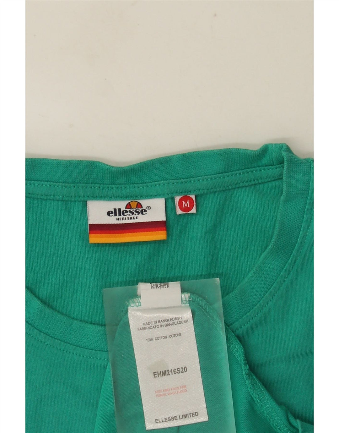 Camiseta masculina ELLESSE Heritage Graphic Top médio algodão turquesa