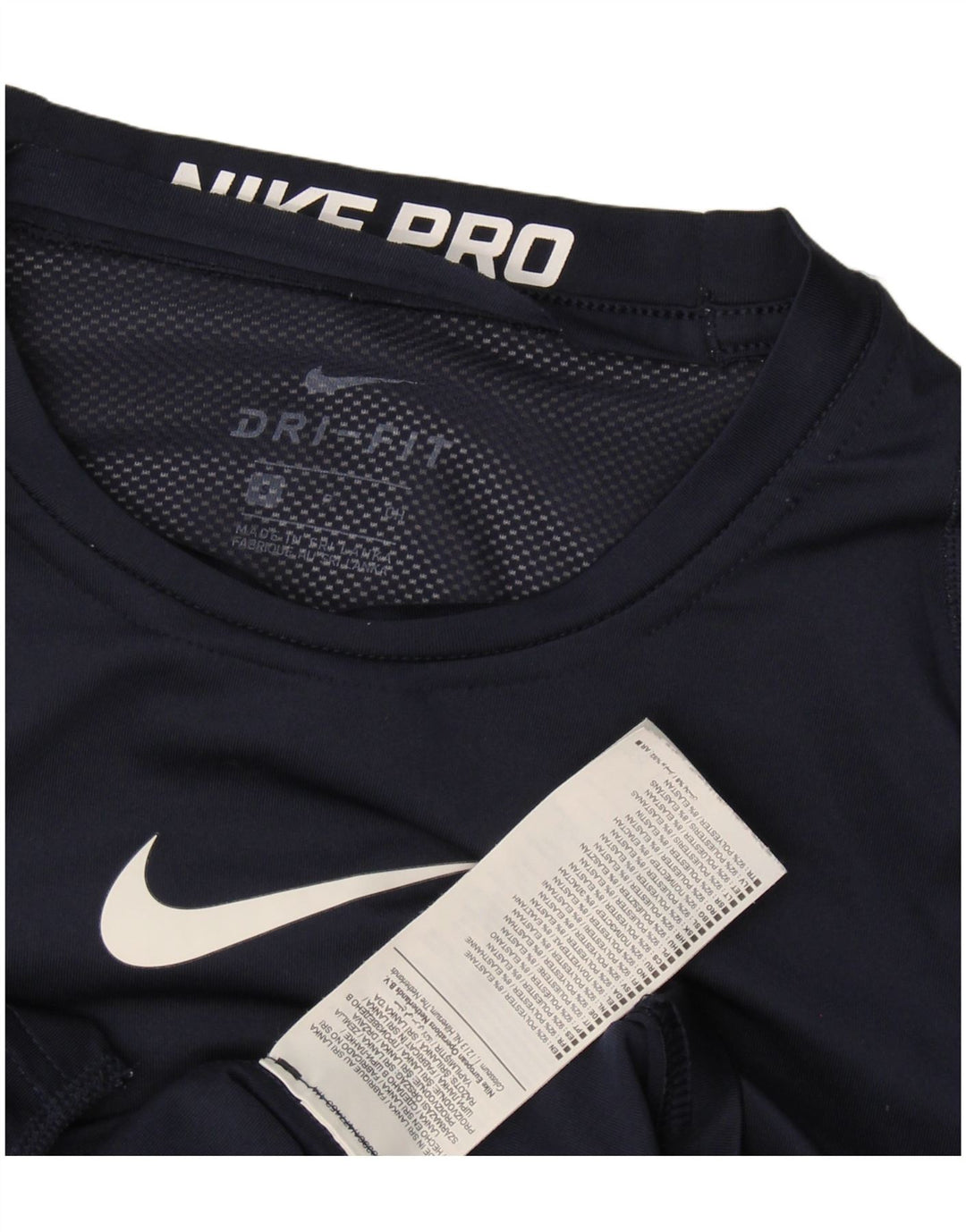 Top Nike Masculino Dri Fit Manga Longa Pequeno Poliéster Azul Marinho