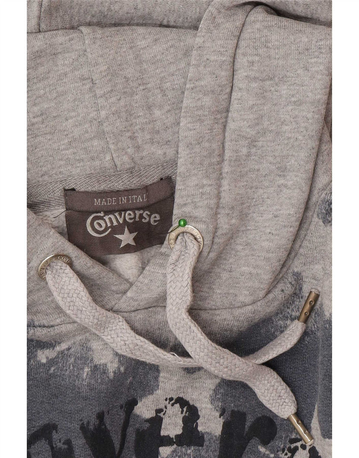 Converse masculino gráfico moletom com capuz cinza médio