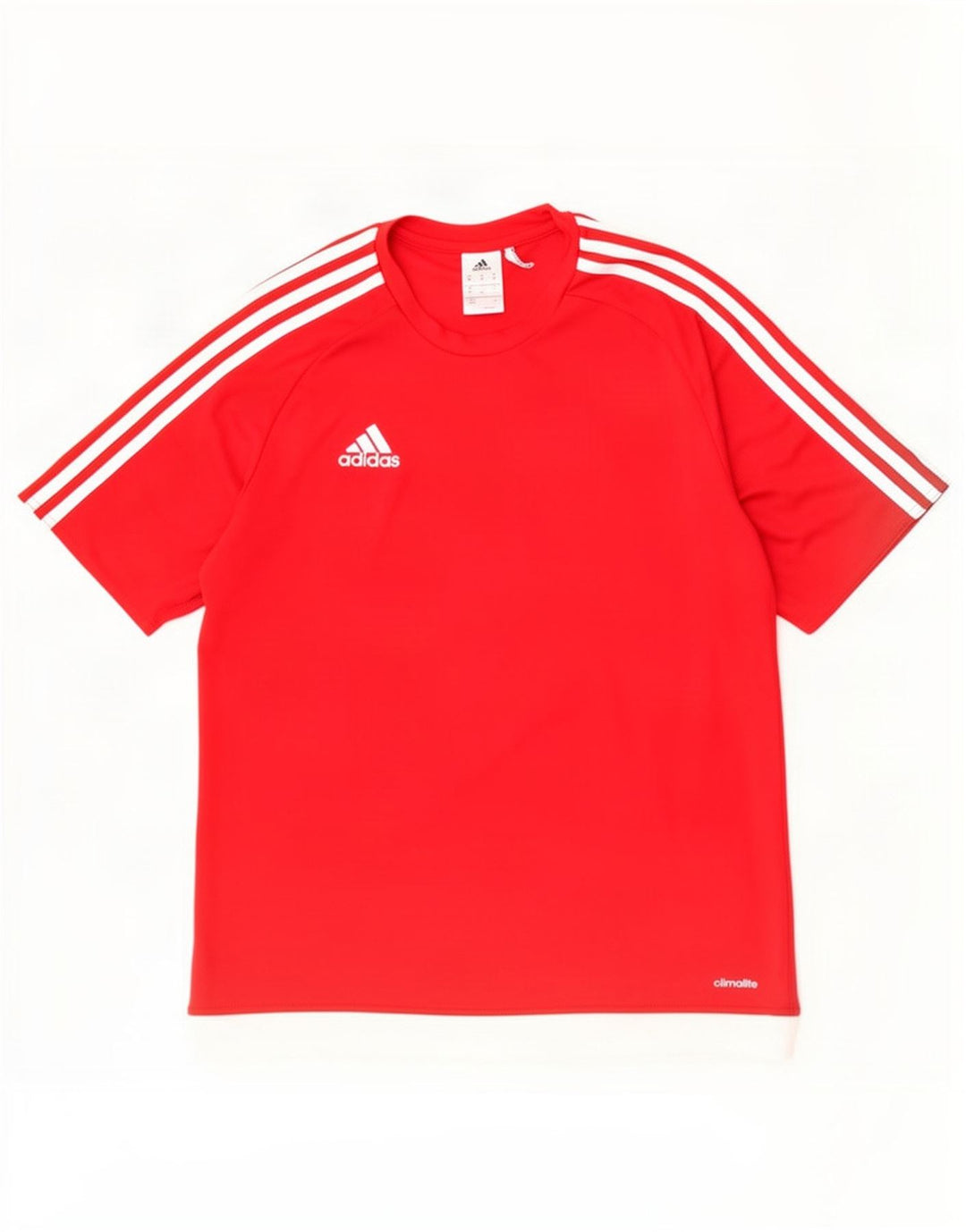 Adidas Mens Climalite Camiseta Top Médio Vermelho Colorblock Poliéster