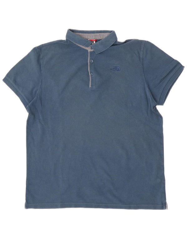 Camisa polo masculina The North Face XL azul algodão