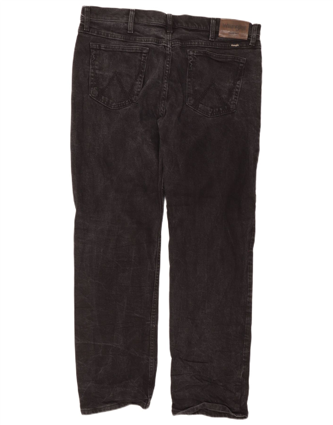 Wrangler Mens Regular Fit Straight Jeans W38 L30 Algodão Preto