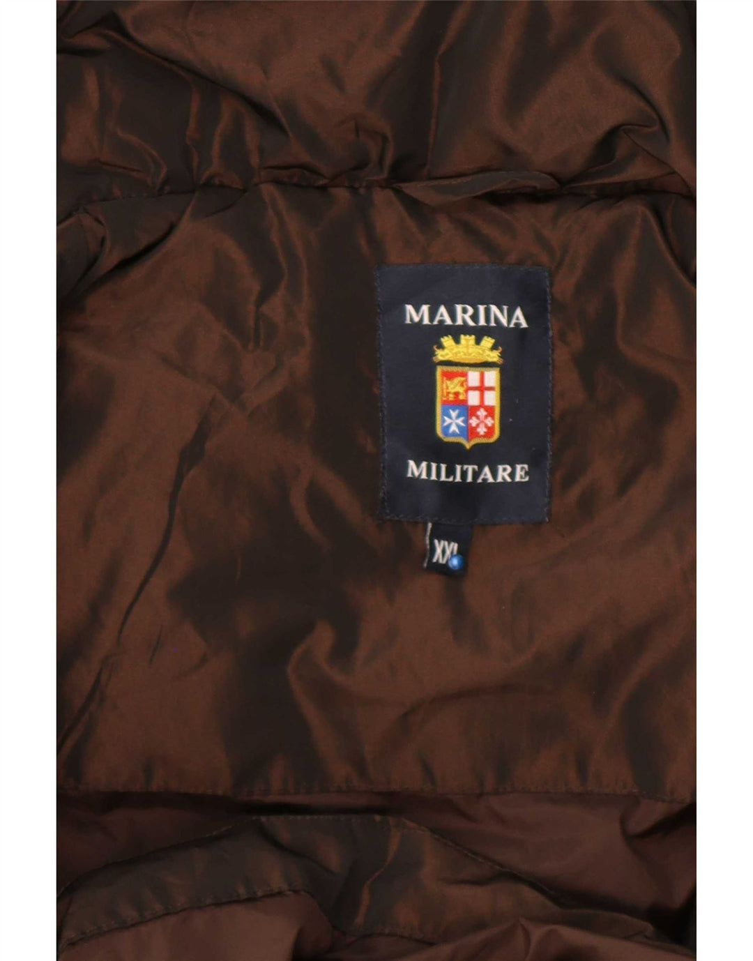 Casaco acolchoado feminino Marina Militare UK 20 2XL poliéster marrom