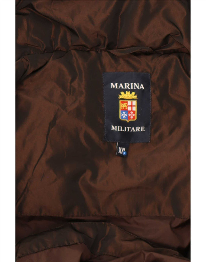 Casaco acolchoado feminino Marina Militare UK 20 2XL poliéster marrom