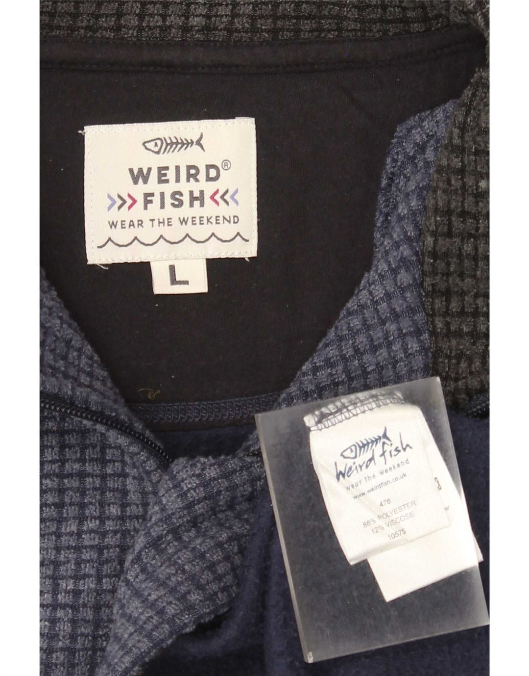 Weird Fish Mens Zip Neck Fleece Jumper Grande Poliéster Azul Marinho