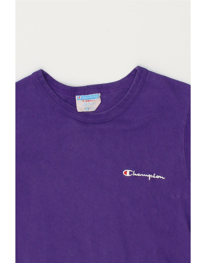 CHAMPION Womens T-Shirt Top UK 6 XS Purple Cotton Vintage Champion and Second-Hand Champion from Messina Hembry 