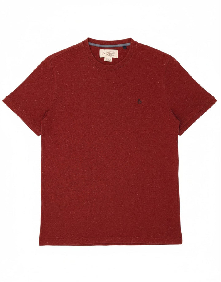 Camiseta masculina PENGUIN XL algodão manchado Borgonha