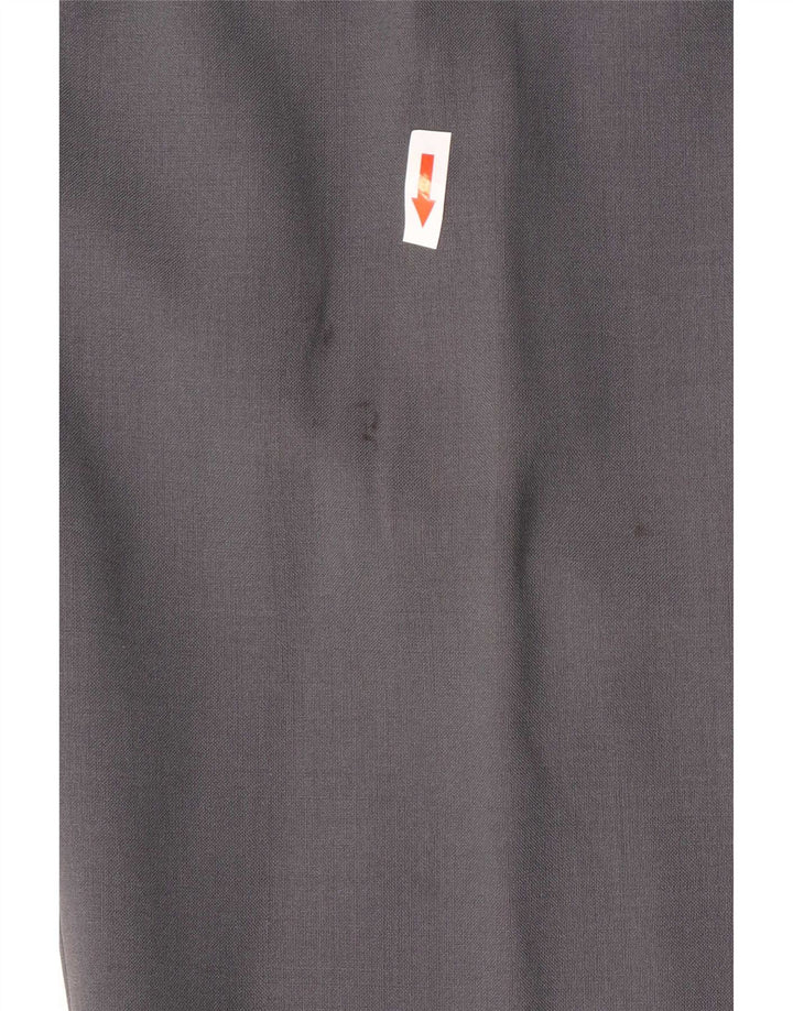 Calça masculina de terno reto Marks & Spencer W36 L29 cinza nova lã