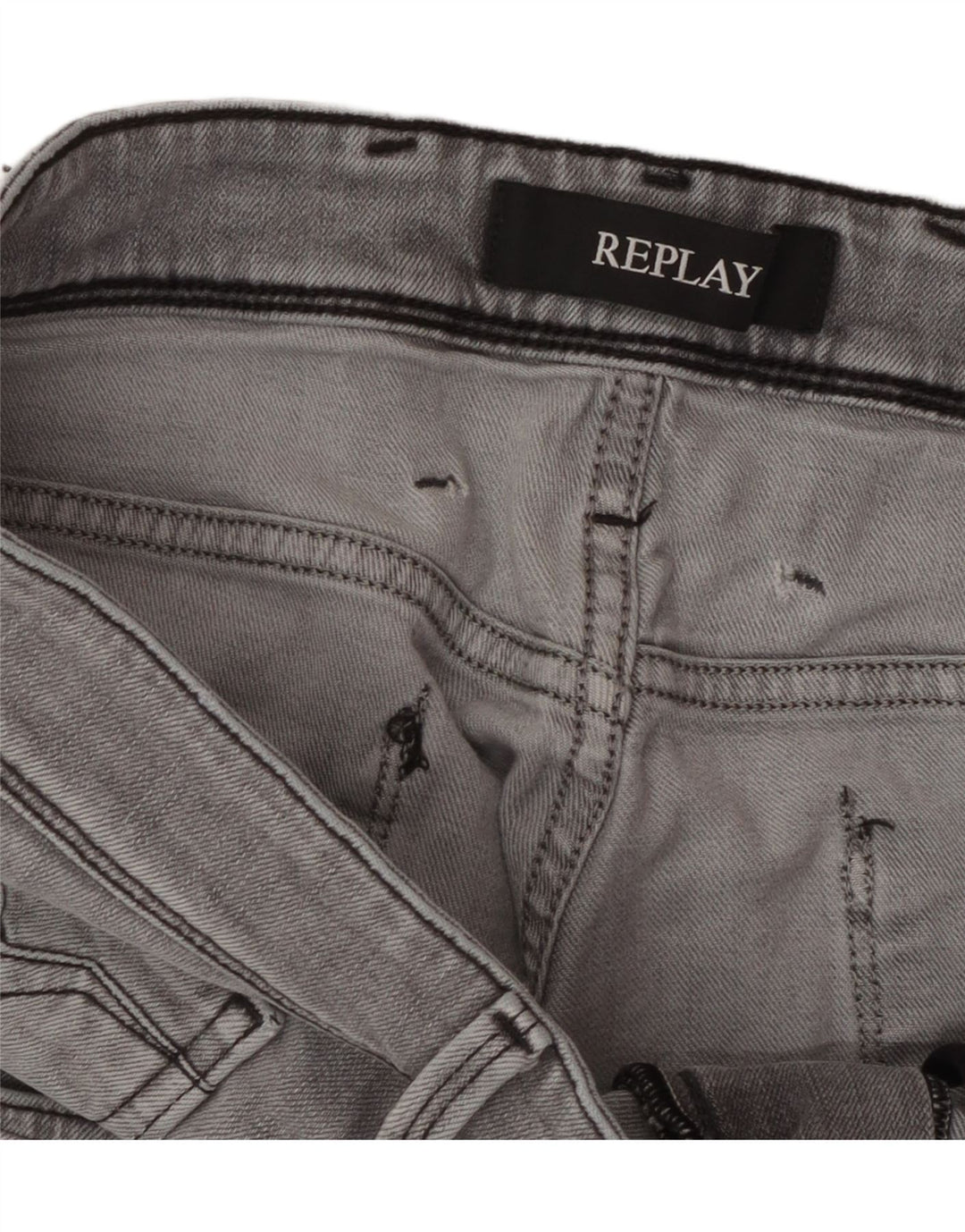 REPLAY Masculino Anbass Slim Jeans W34 L31 Cinza