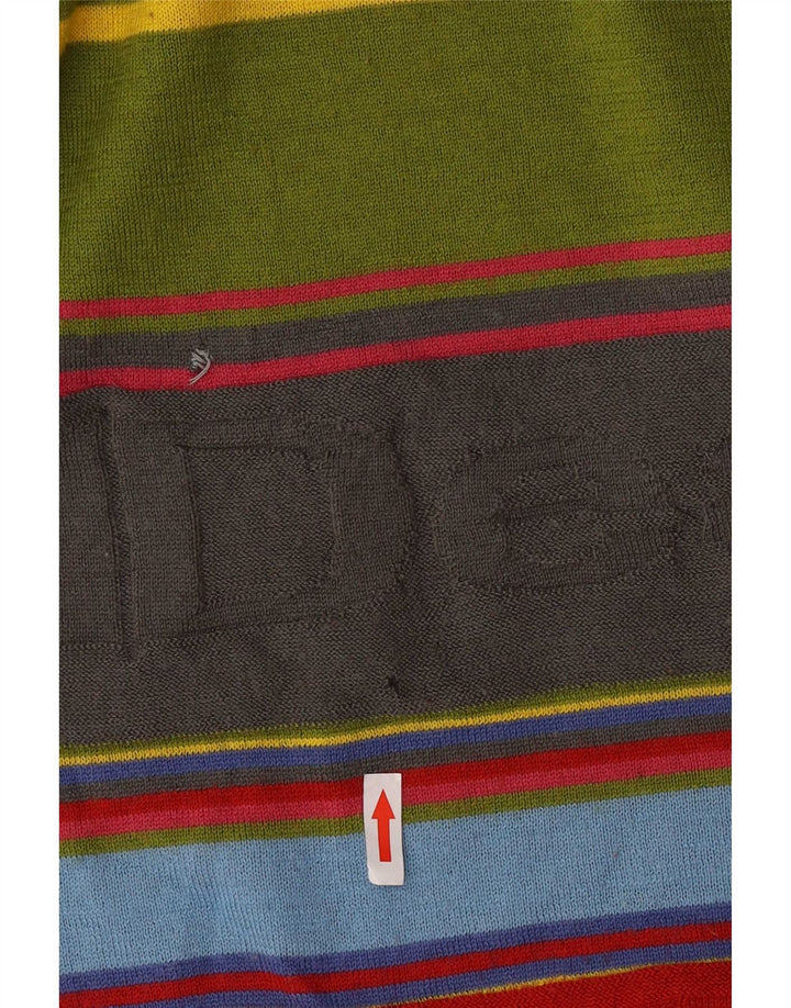 Suéter masculino Desigual com gola redonda e listrado médio multicolorido