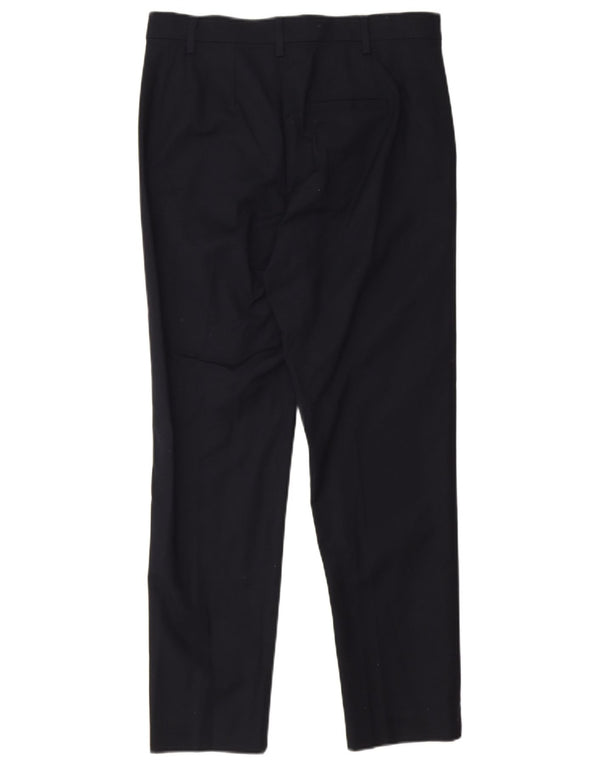 Calça casual justa feminina Marks & Spencer Reino Unido 12 médio W30 L26 azul marinho