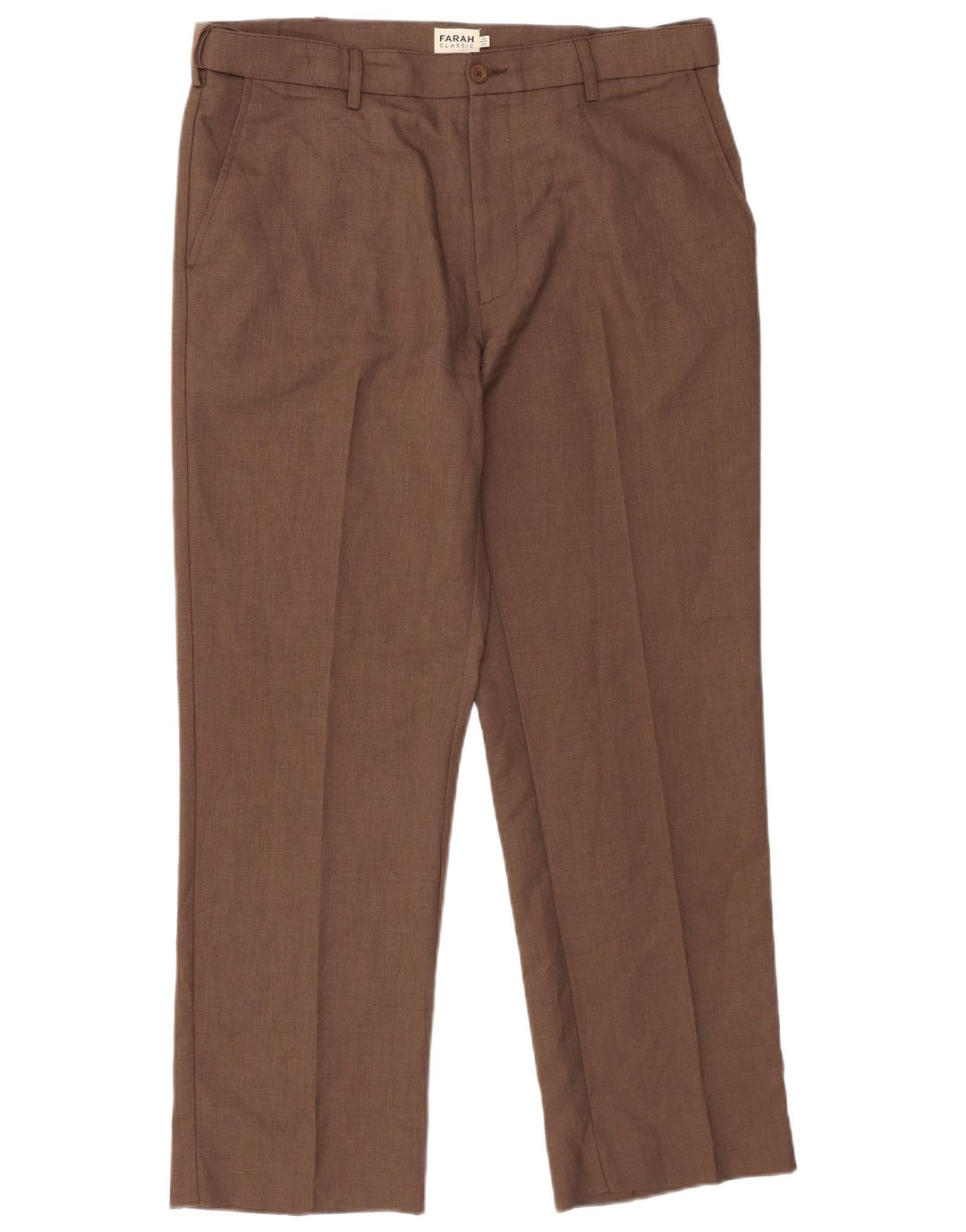 Calça Chino Masculina Farah Classic Fit W36 L29 Poliéster Marrom