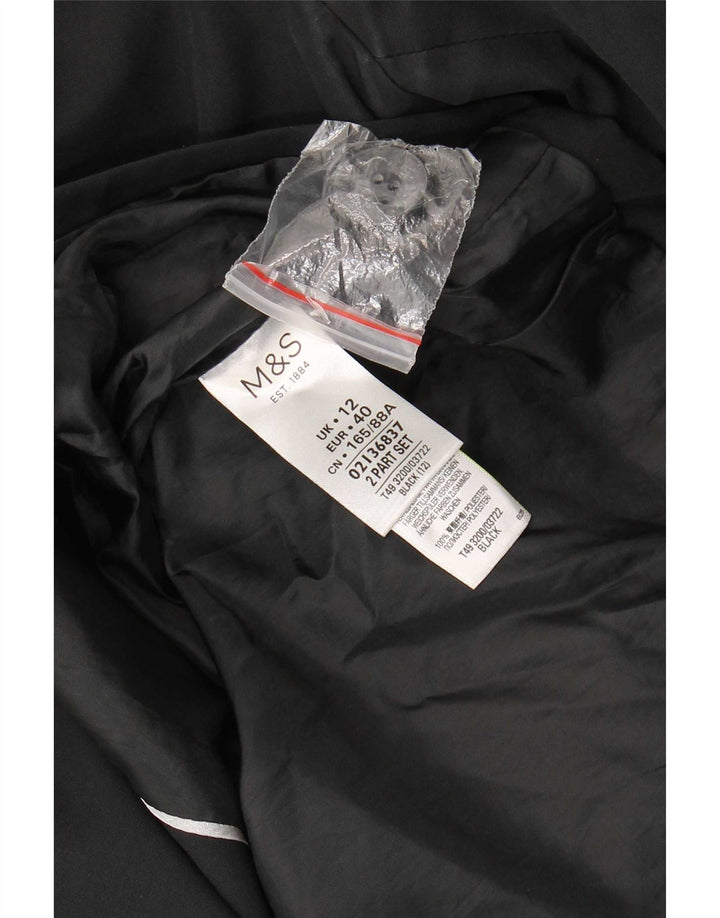 Casaco impermeável feminino Marks & Spencer Reino Unido 12 poliéster preto médio