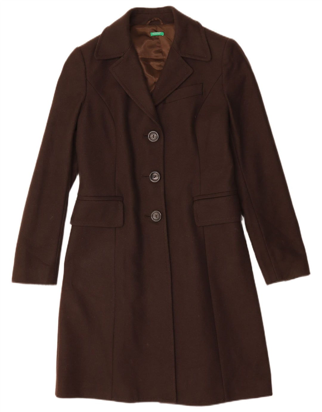 Sobretudo feminino Benetton IT 44 lã marrom médio
