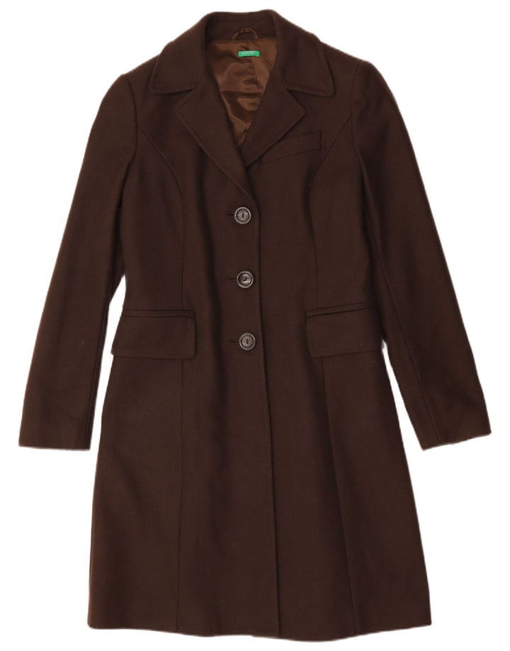Sobretudo feminino Benetton IT 44 lã marrom médio