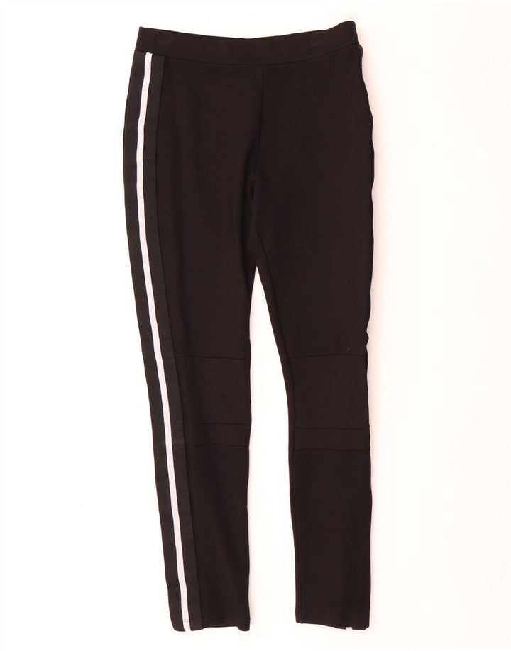 Leggings femininas Zara UK 12 listradas pretas médias