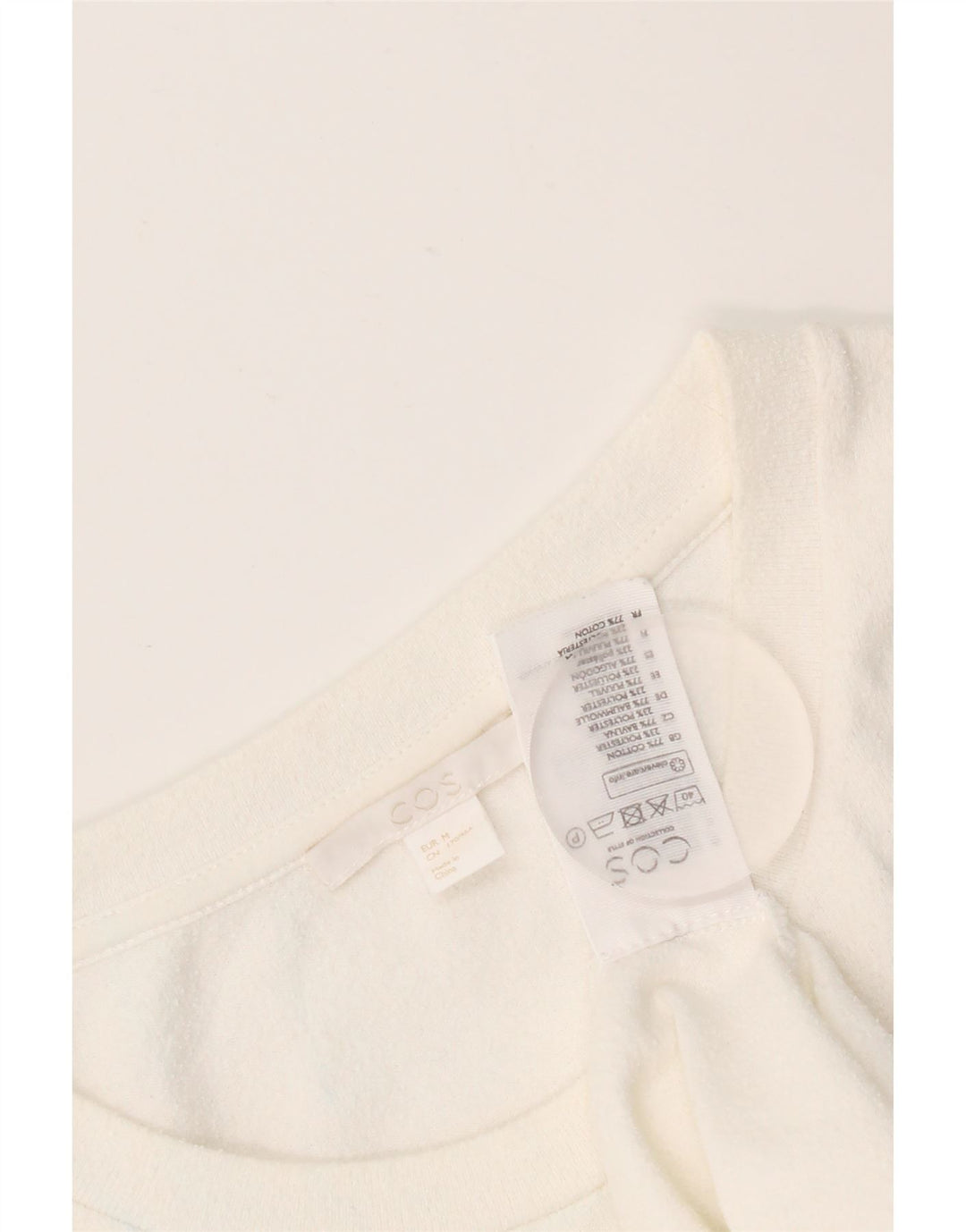 Camiseta feminina Cos UK 14 algodão branco médio