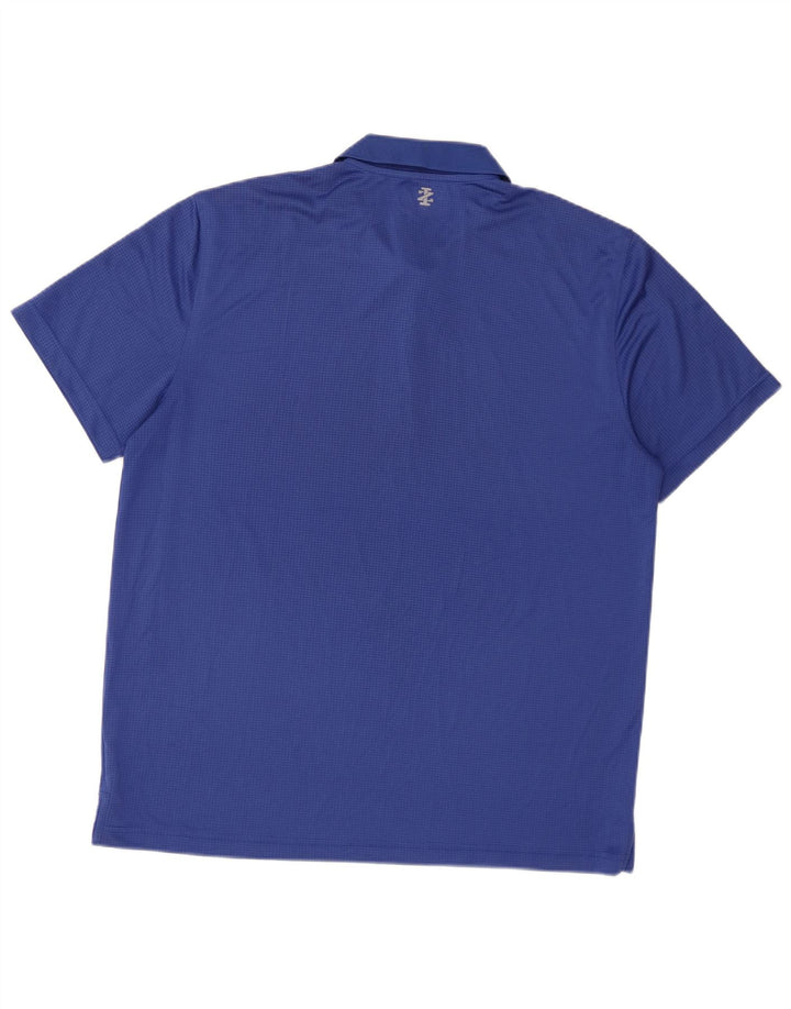 Camisa polo masculina Izod grande poliéster azul