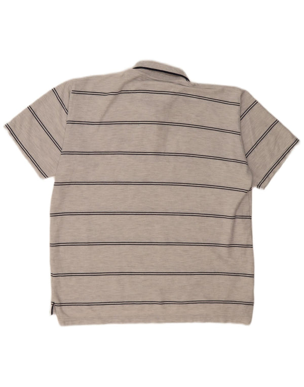 Camisa polo masculina Umbro XL poliéster listrado cinza