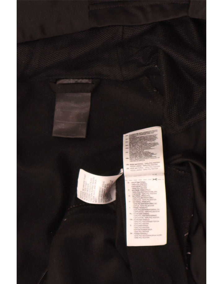 Adidas masculino moletom com capuz jaqueta superior poliéster preto médio