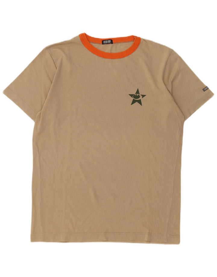 Camiseta gráfica masculina Killer Loop Top grande de algodão bege