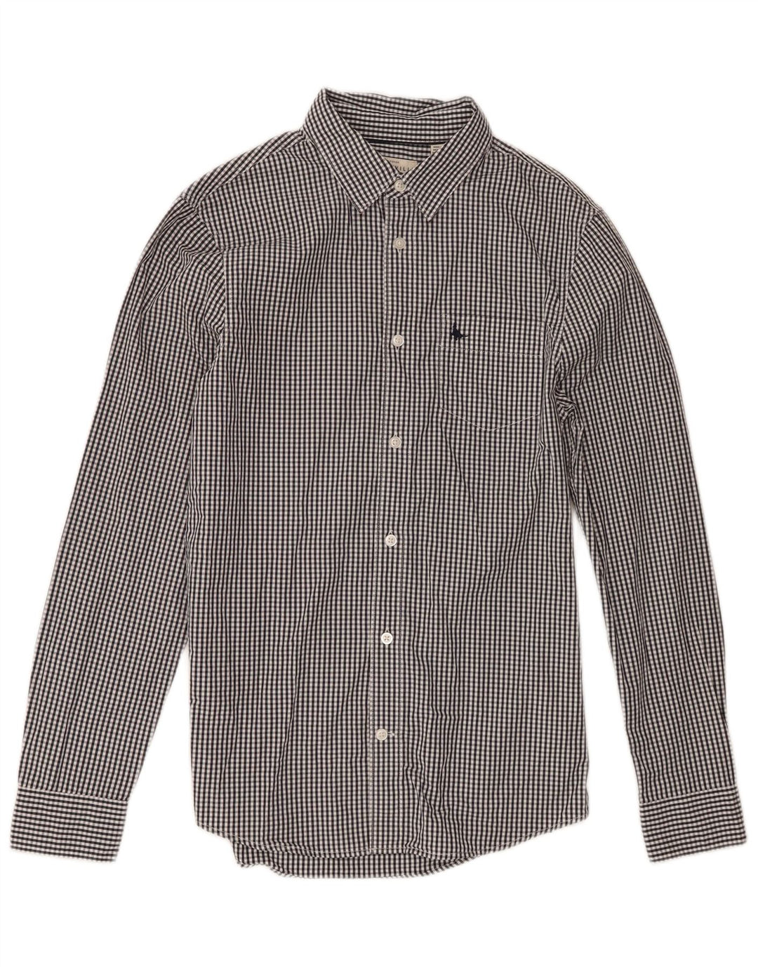 Camisa masculina de ajuste clássico Jack Wills XS preto algodão guingão