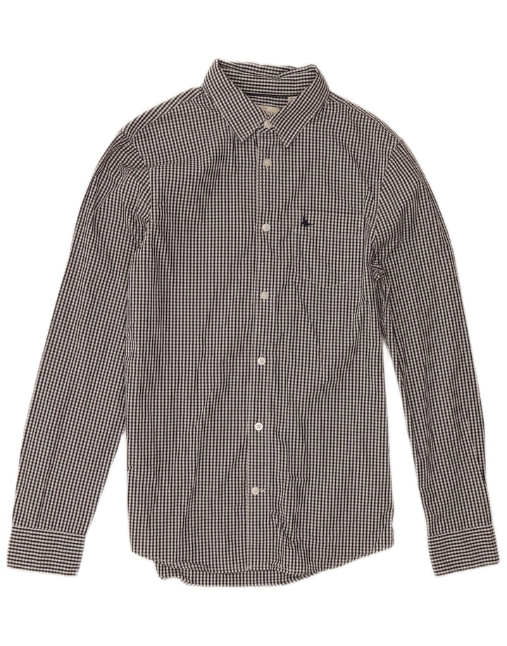 Camisa masculina de ajuste clássico Jack Wills XS preto algodão guingão
