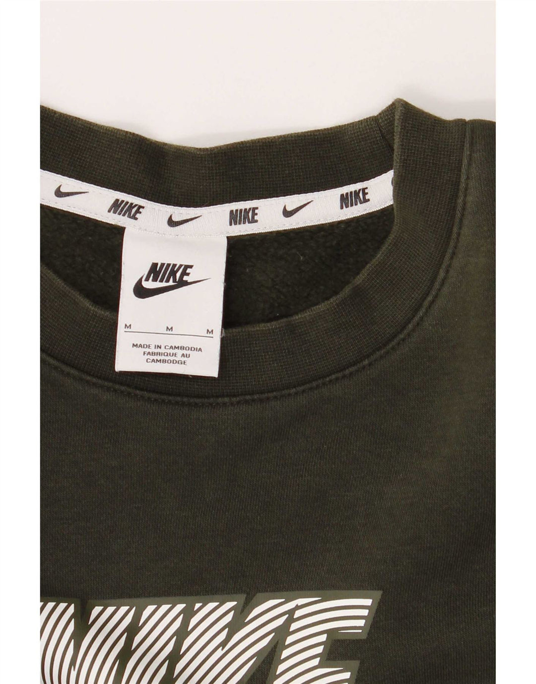 Moletom gráfico masculino Nike Jumper médio cáqui colorblock algodão