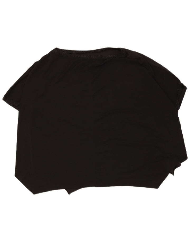 Zara blusa feminina oversized top UK 14 médio preto