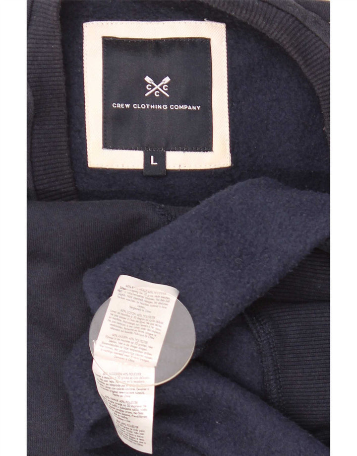 Crew Clothing Mens Moletom Jumper Grande Algodão Azul Marinho