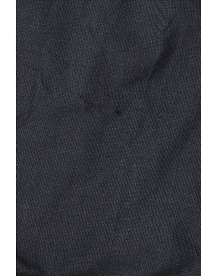 Calça masculina de terno reto Marks & Spencer W34 L29 lã azul marinho